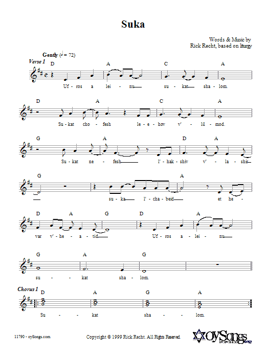 Rick Recht Suka sheet music notes and chords arranged for Lead Sheet / Fake Book