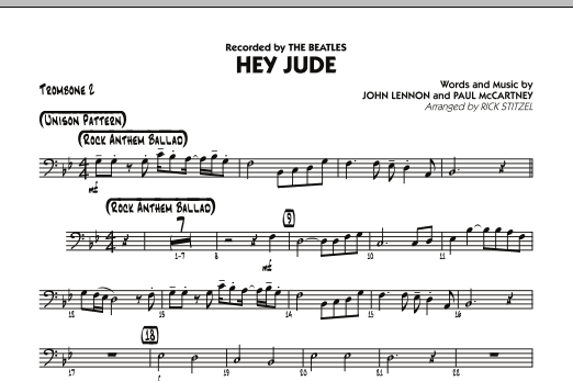 Rick Stitzel Hey Jude - Trombone 2 sheet music notes and chords. Download Printable PDF.