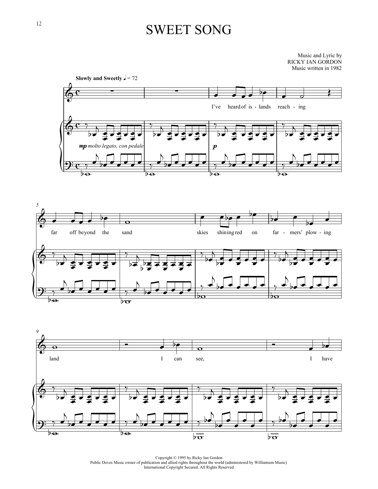Ricky Ian Gordon Sweet Song sheet music notes and chords arranged for Piano & Vocal
