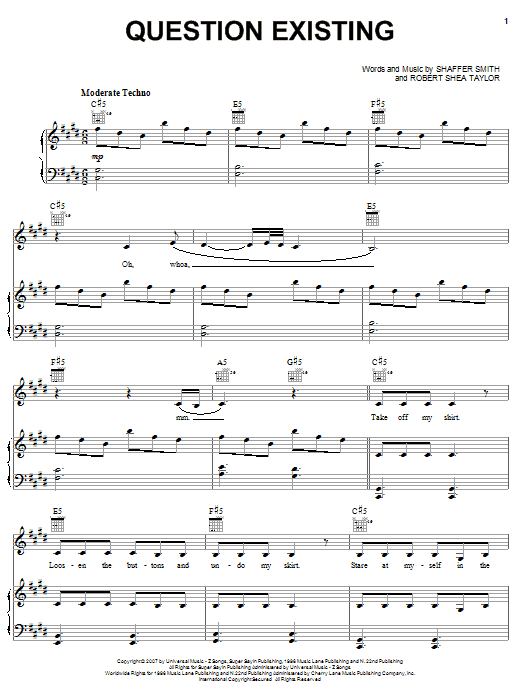 Rihanna Question Existing sheet music notes and chords arranged for Piano, Vocal & Guitar Chords (Right-Hand Melody)