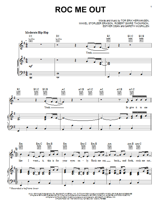Rihanna Roc Me Out sheet music notes and chords arranged for Piano, Vocal & Guitar Chords (Right-Hand Melody)