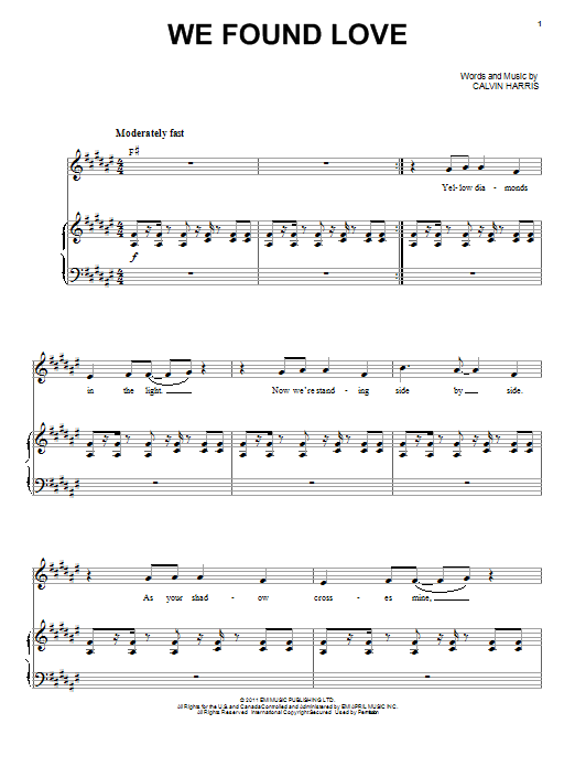Rihanna We Found Love sheet music notes and chords arranged for Ukulele Chords/Lyrics