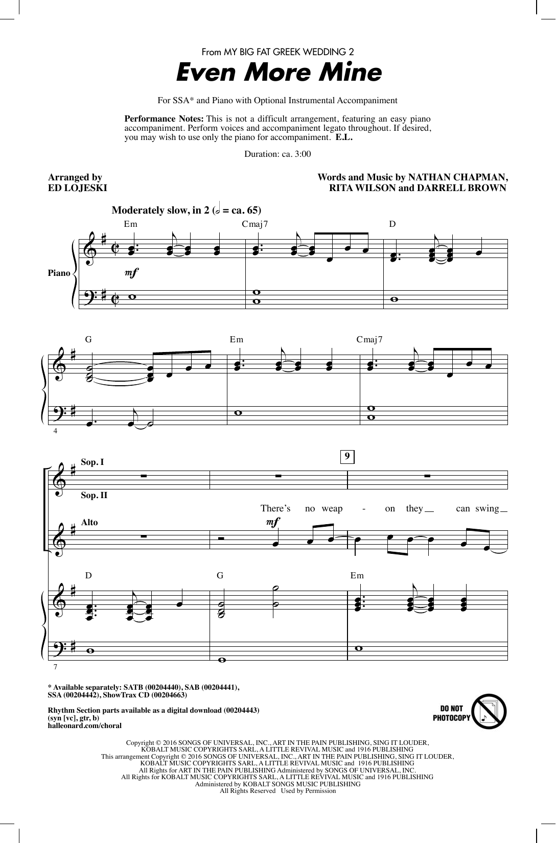 Rita Wilson Even More Mine (arr. Ed Lojeski) sheet music notes and chords arranged for SATB Choir