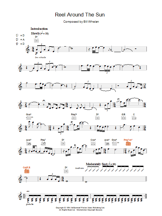 Riverdance Reel Around The Sun sheet music notes and chords arranged for Piano Solo