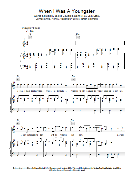 Rizzle Kicks When I Was A Youngster sheet music notes and chords arranged for Piano, Vocal & Guitar Chords