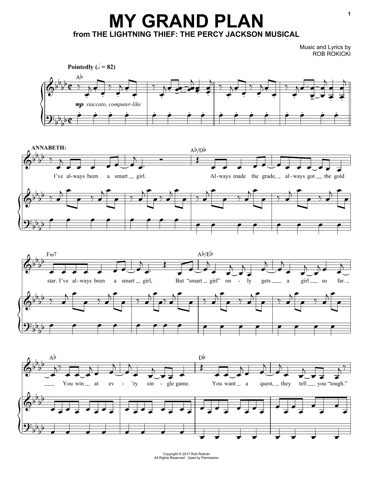 Rob Rokicki My Grand Plan (from The Lightning Thief: The Percy Jackson Musical) sheet music notes and chords arranged for Piano & Vocal