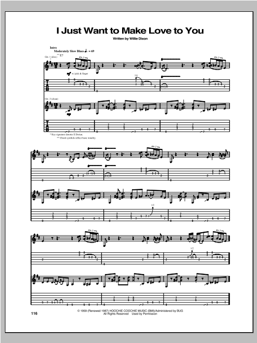 Robben Ford I Just Want To Make Love To You sheet music notes and chords arranged for Guitar Tab