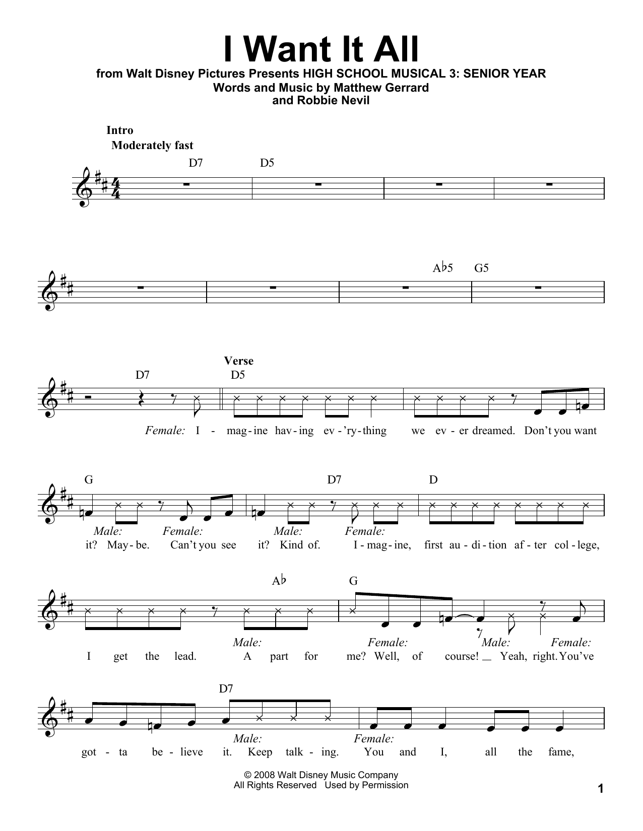 Robbie Nevil I Want It All sheet music notes and chords arranged for Pro Vocal