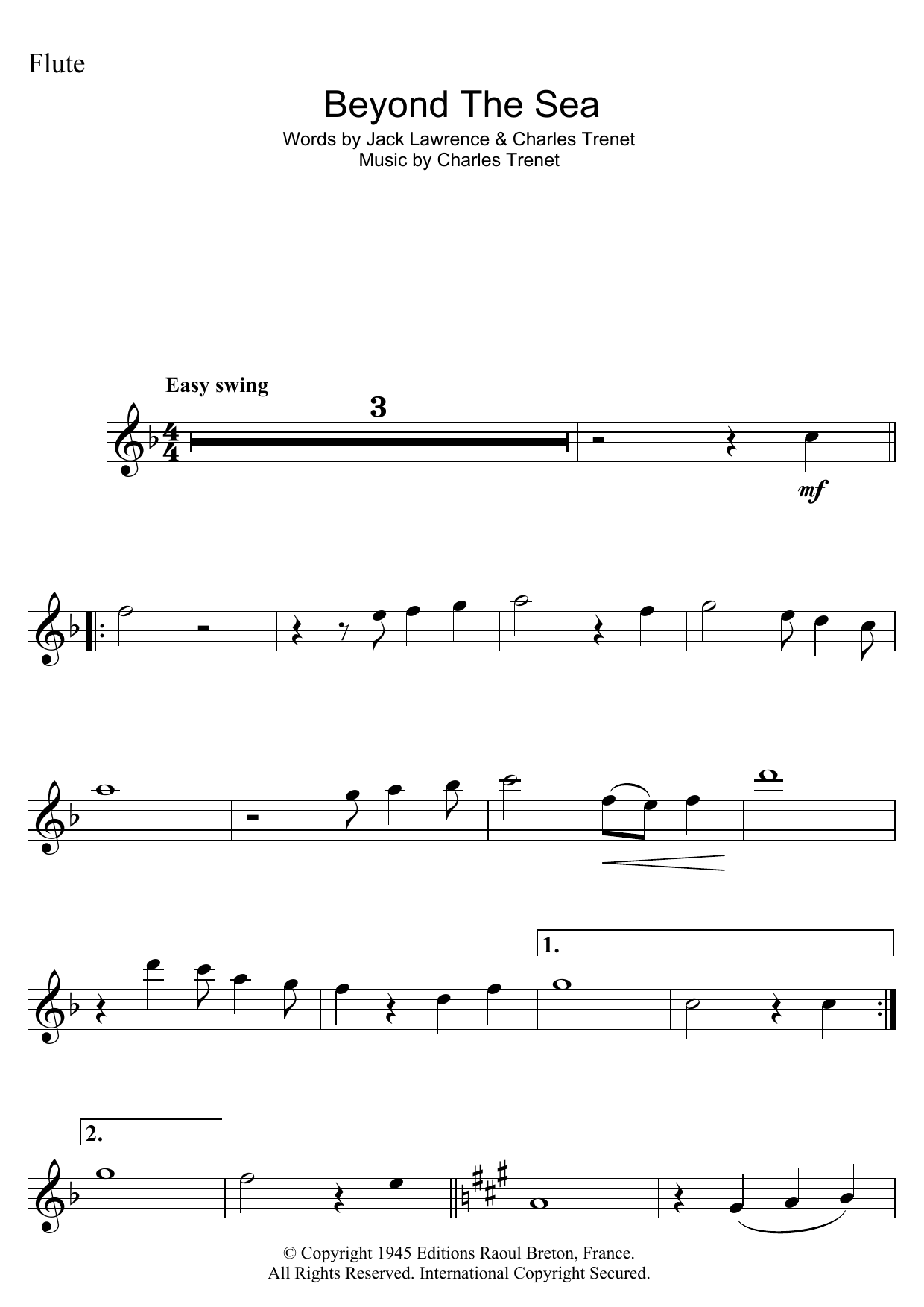 Robbie Williams Beyond The Sea (from Finding Nemo) sheet music notes and chords arranged for Clarinet Solo