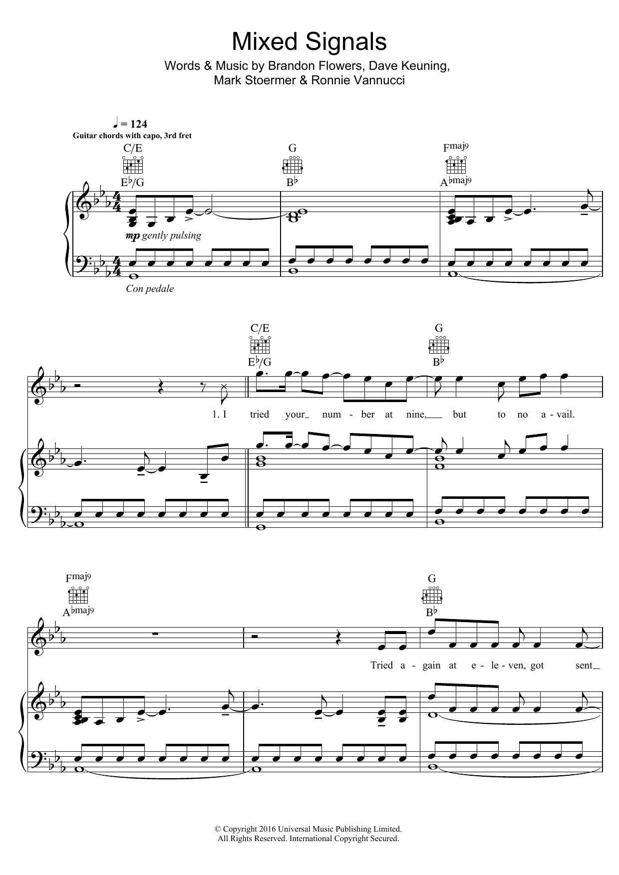 Robbie Williams Mixed Signals sheet music notes and chords arranged for Piano, Vocal & Guitar Chords