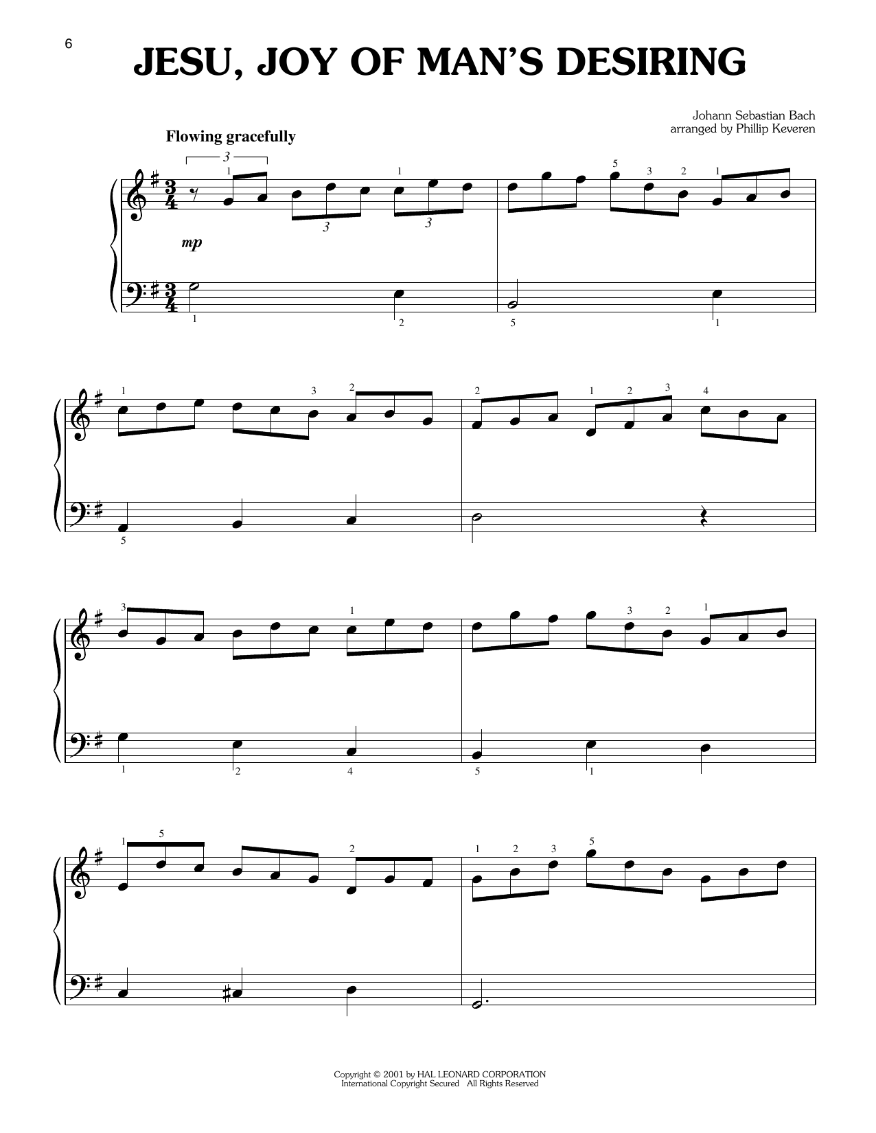 Robert Bridges Jesu, Joy Of Man's Desiring (arr. Phillip Keveren) sheet music notes and chords arranged for Easy Piano