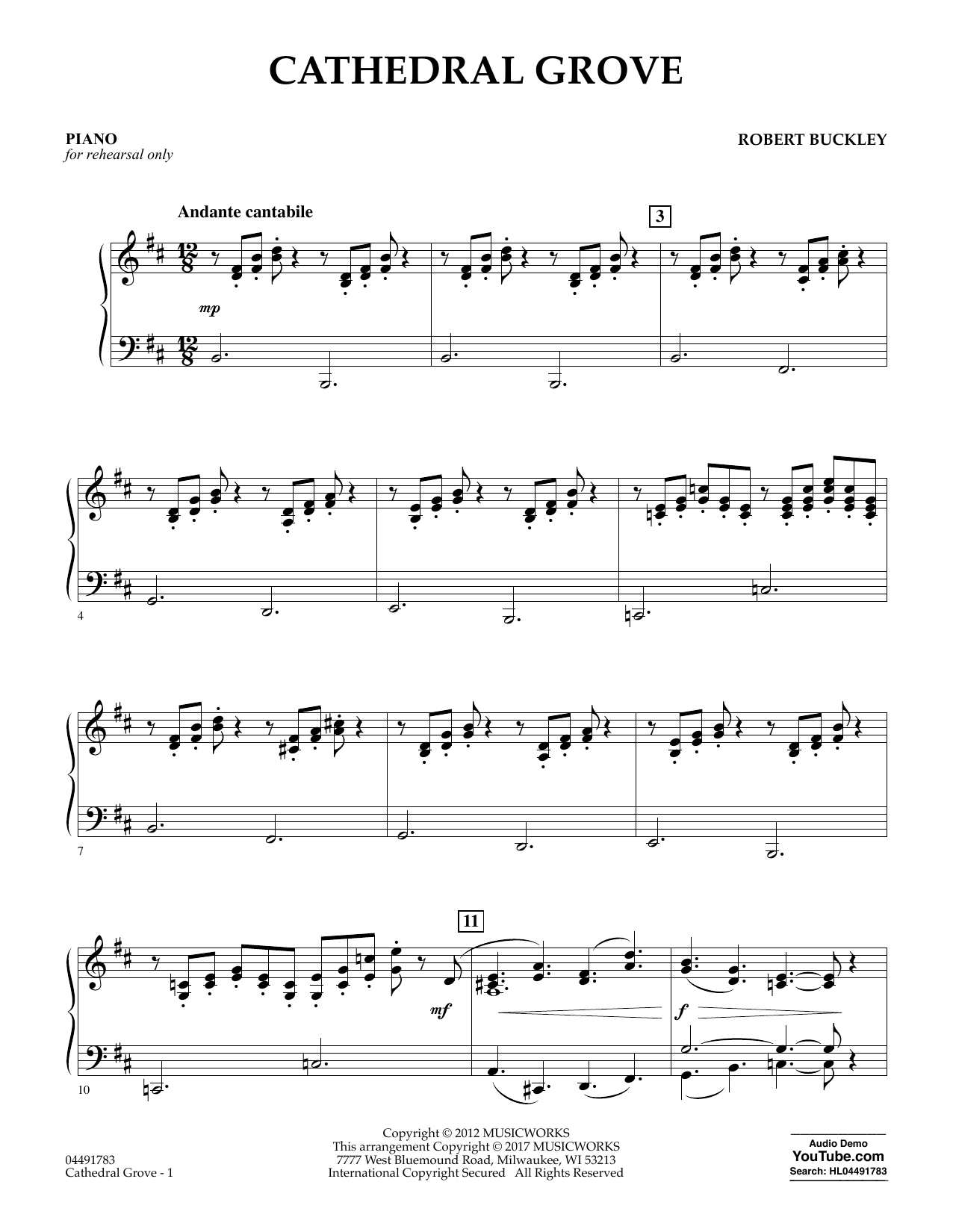 Robert Buckley Cathedral Grove - Piano sheet music notes and chords arranged for Orchestra