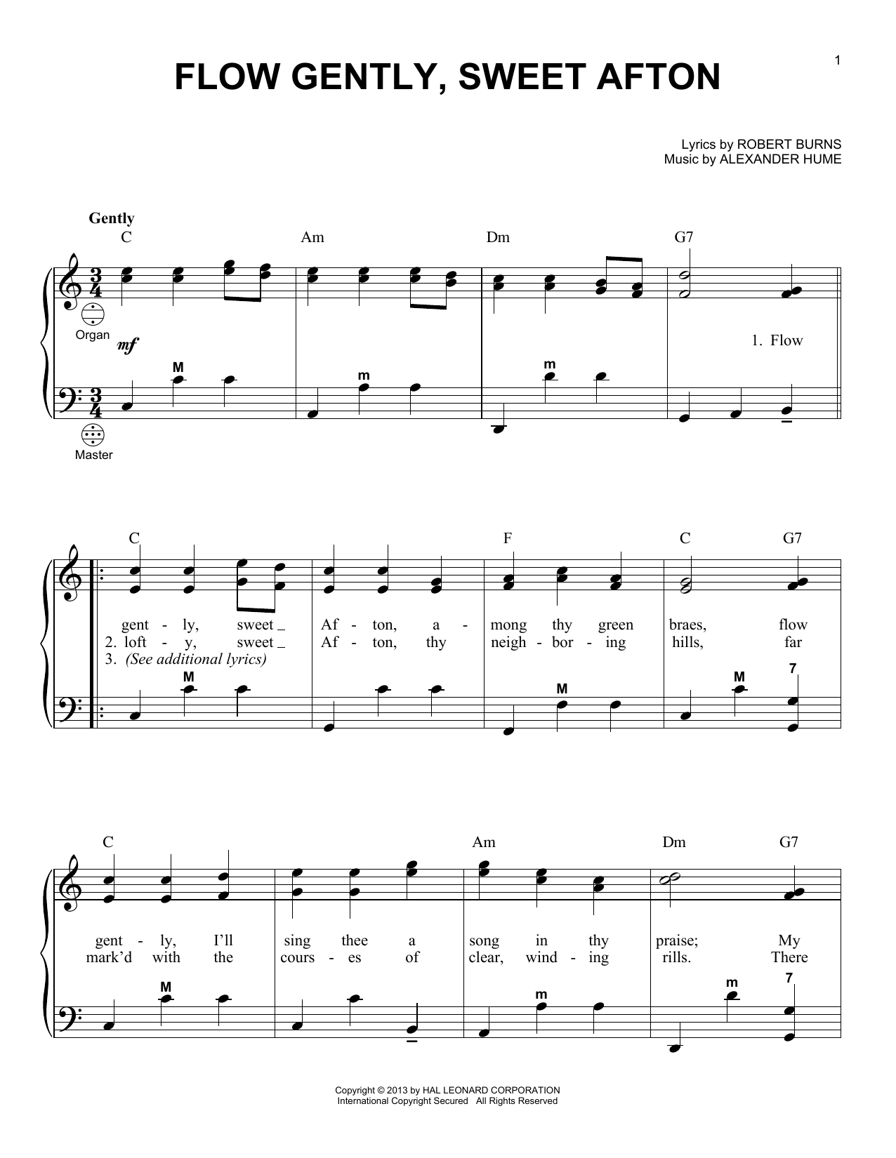 Robert Burns Flow Gently, Sweet Afton (arr. Gary Meisner) sheet music notes and chords arranged for Accordion