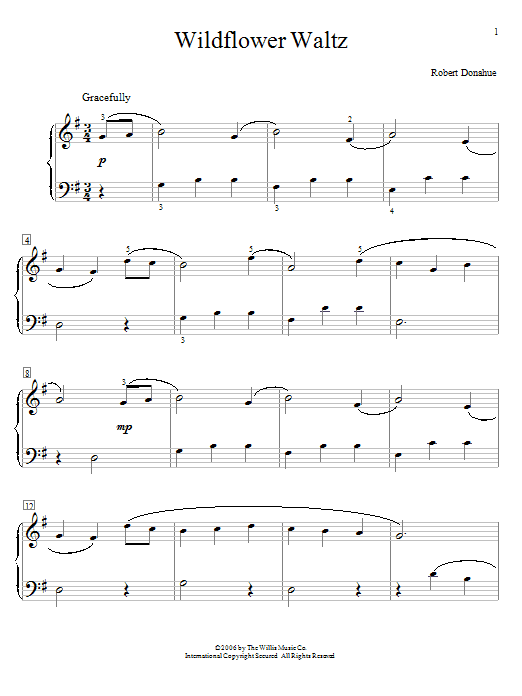 Robert Donahue Wildflower Waltz sheet music notes and chords arranged for Educational Piano