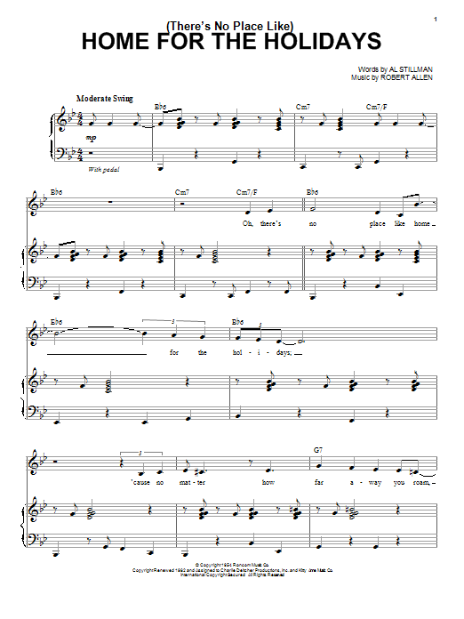 Robert Goulet (There's No Place Like) Home For The Holidays sheet music notes and chords arranged for Piano & Vocal