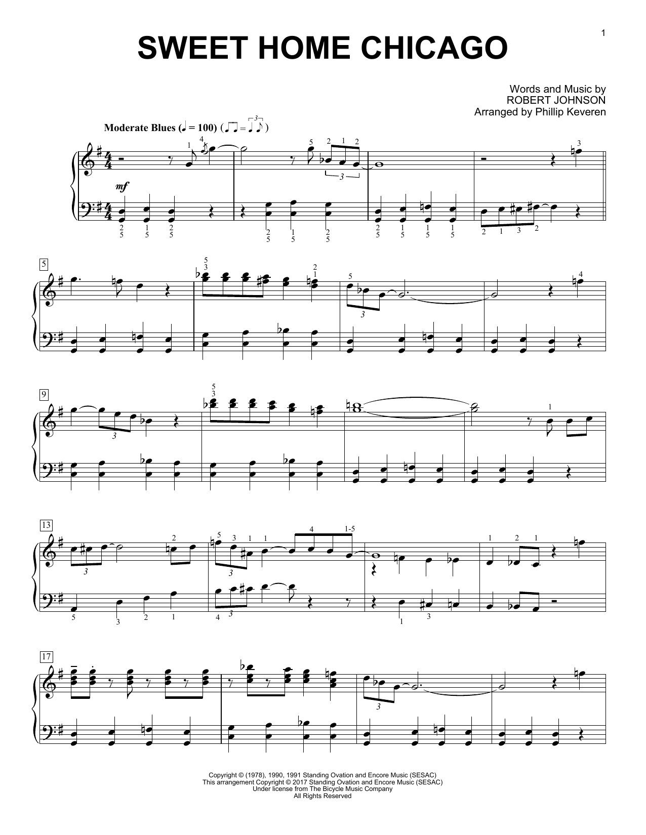 Robert Johnson Sweet Home Chicago (arr. Phillip Keveren) sheet music notes and chords arranged for Piano Solo
