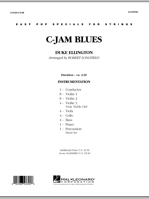 Robert Longfield C-Jam Blues - Full Score sheet music notes and chords arranged for Orchestra