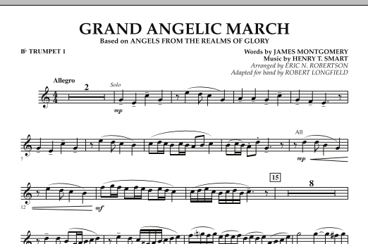 Robert Longfield Grand Angelic March - Bb Trumpet 1 sheet music notes and chords arranged for Concert Band