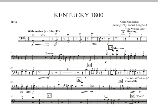 Robert Longfield Kentucky 1800 - Bass sheet music notes and chords arranged for Orchestra