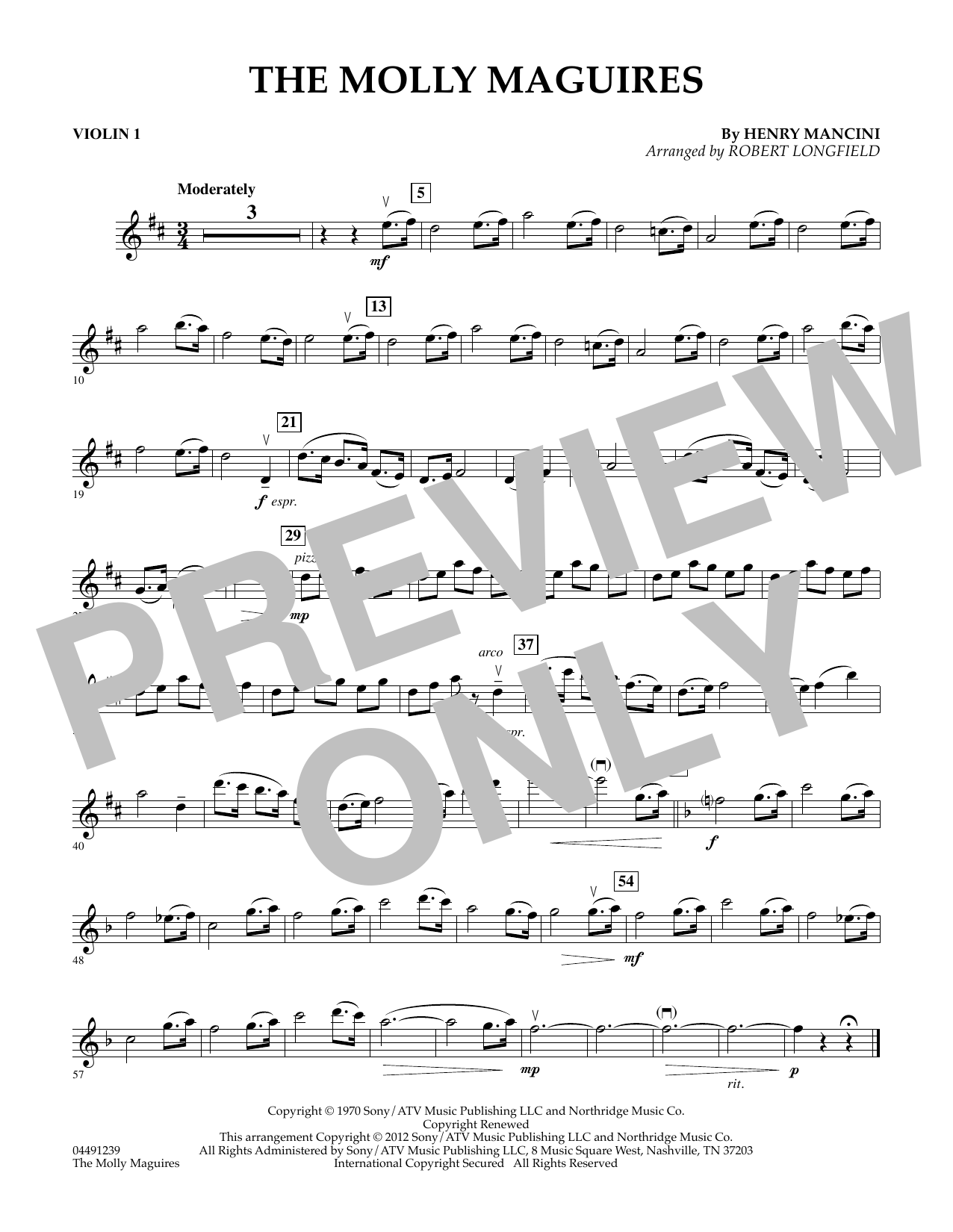 Robert Longfield The Molly Maguires - Violin 1 sheet music notes and chords arranged for String Quartet