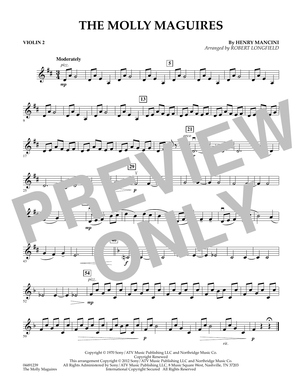 Robert Longfield The Molly Maguires - Violin 2 sheet music notes and chords arranged for String Quartet
