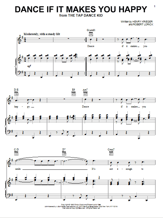 Robert Lorick Dance If It Makes You Happy sheet music notes and chords arranged for Piano, Vocal & Guitar Chords (Right-Hand Melody)