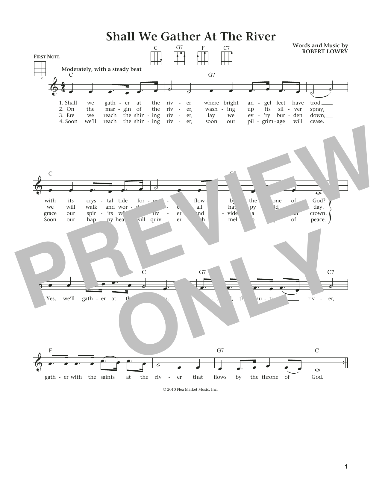 Robert Lowry Shall We Gather At The River? (from The Daily Ukulele) (arr. Liz and Jim Beloff) sheet music notes and chords arranged for Ukulele