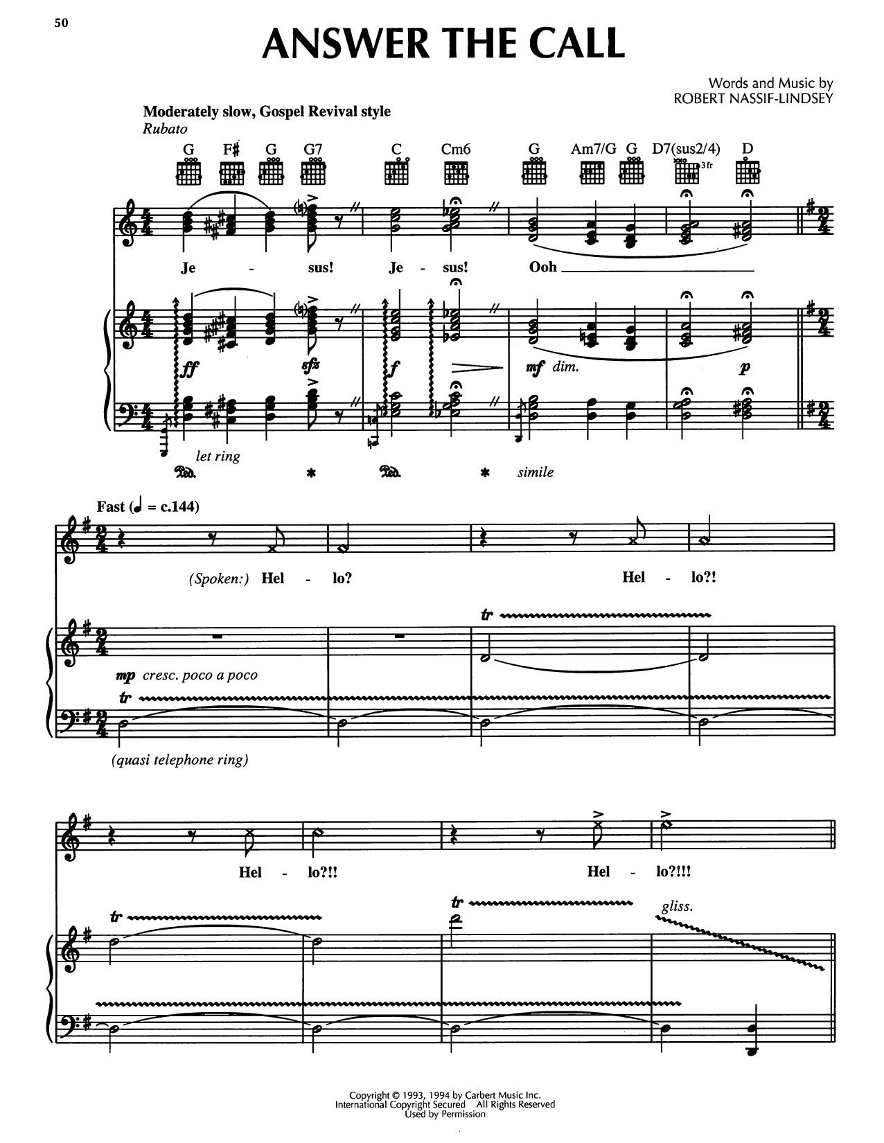 Robert Nassif-Lindsey Answer The Call (from Honky Tonk Highway) sheet music notes and chords arranged for Piano, Vocal & Guitar Chords (Right-Hand Melody)