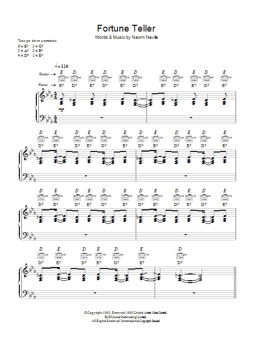 Robert Plant & Alison Krauss Fortune Teller sheet music notes and chords arranged for Piano, Vocal & Guitar Chords