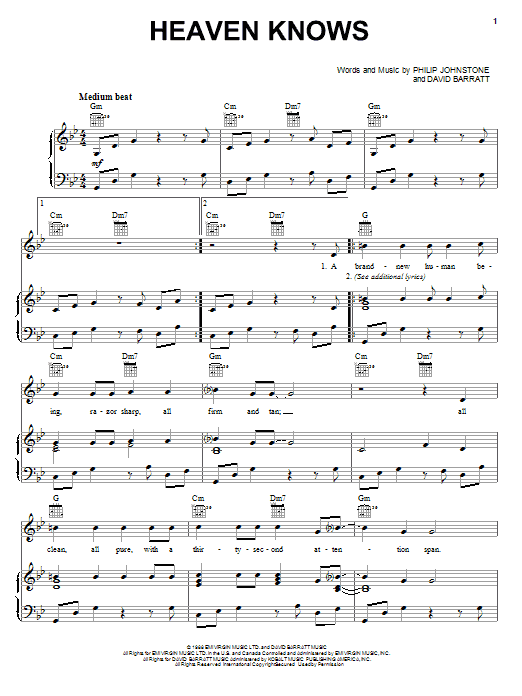 Robert Plant Heaven Knows sheet music notes and chords arranged for Piano, Vocal & Guitar Chords (Right-Hand Melody)