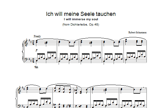 Robert Schumann Ich will meine Seele tauchen sheet music notes and chords arranged for Piano Solo