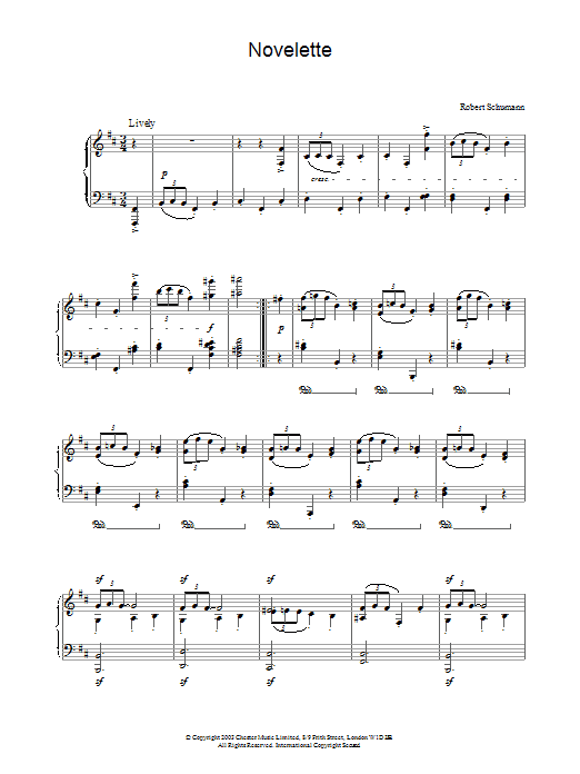 Robert Schumann Novelette sheet music notes and chords arranged for Piano Solo