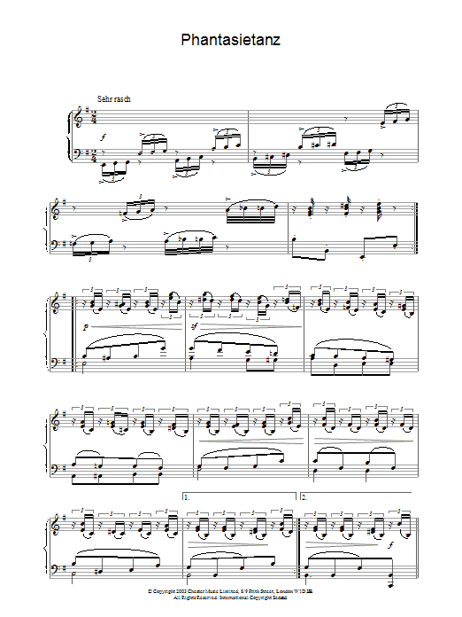 Robert Schumann Phantasietanz sheet music notes and chords arranged for Piano Solo