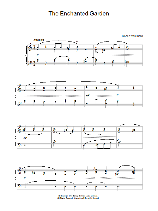 Robert Volkmann The Enchanted Garden sheet music notes and chords arranged for Easy Piano