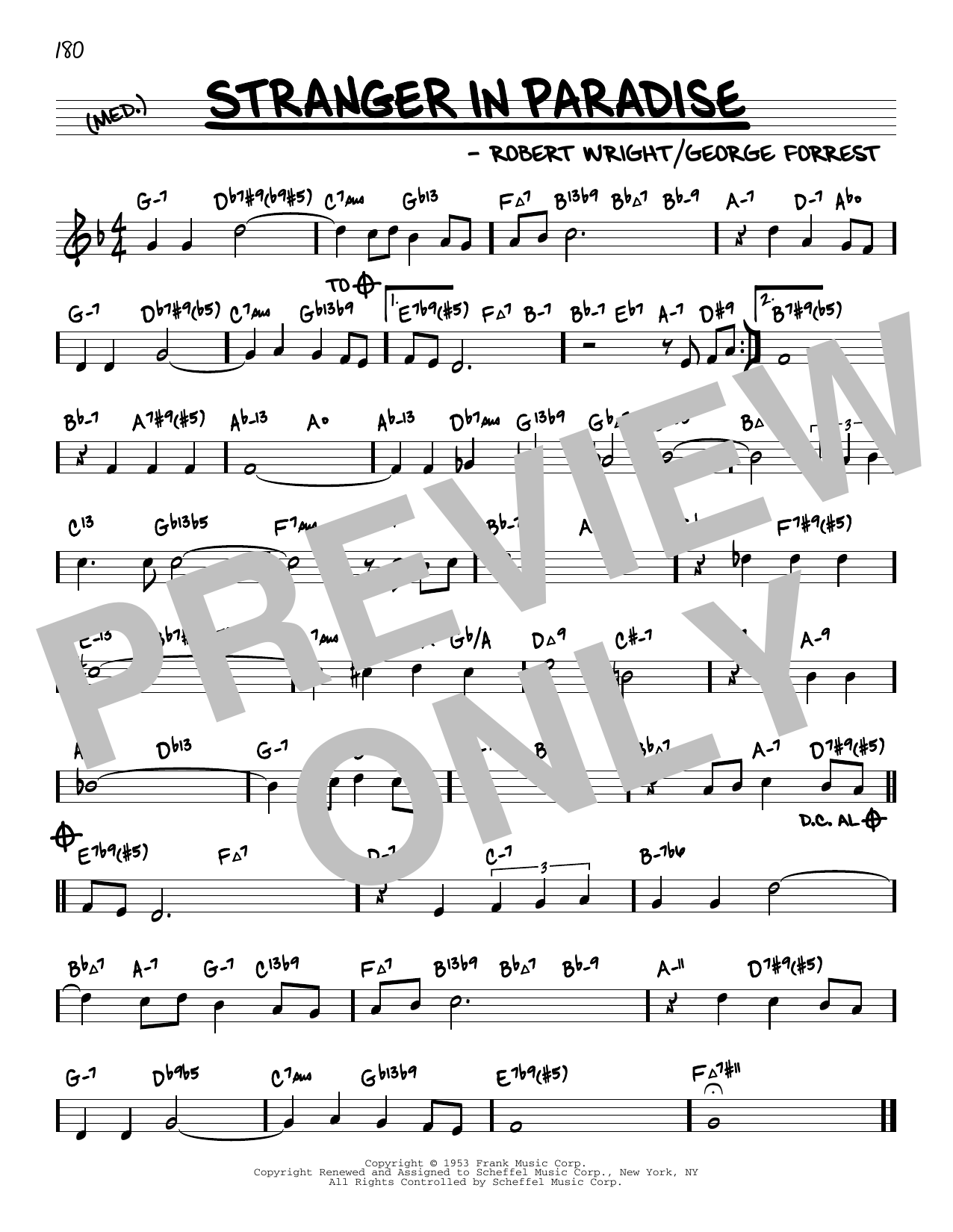 Robert Wright Stranger In Paradise (arr. David Hazeltine) sheet music notes and chords arranged for Real Book – Enhanced Chords