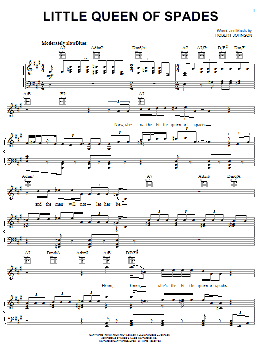 Robert Johnson Little Queen Of Spades sheet music notes and chords. Download Printable PDF.