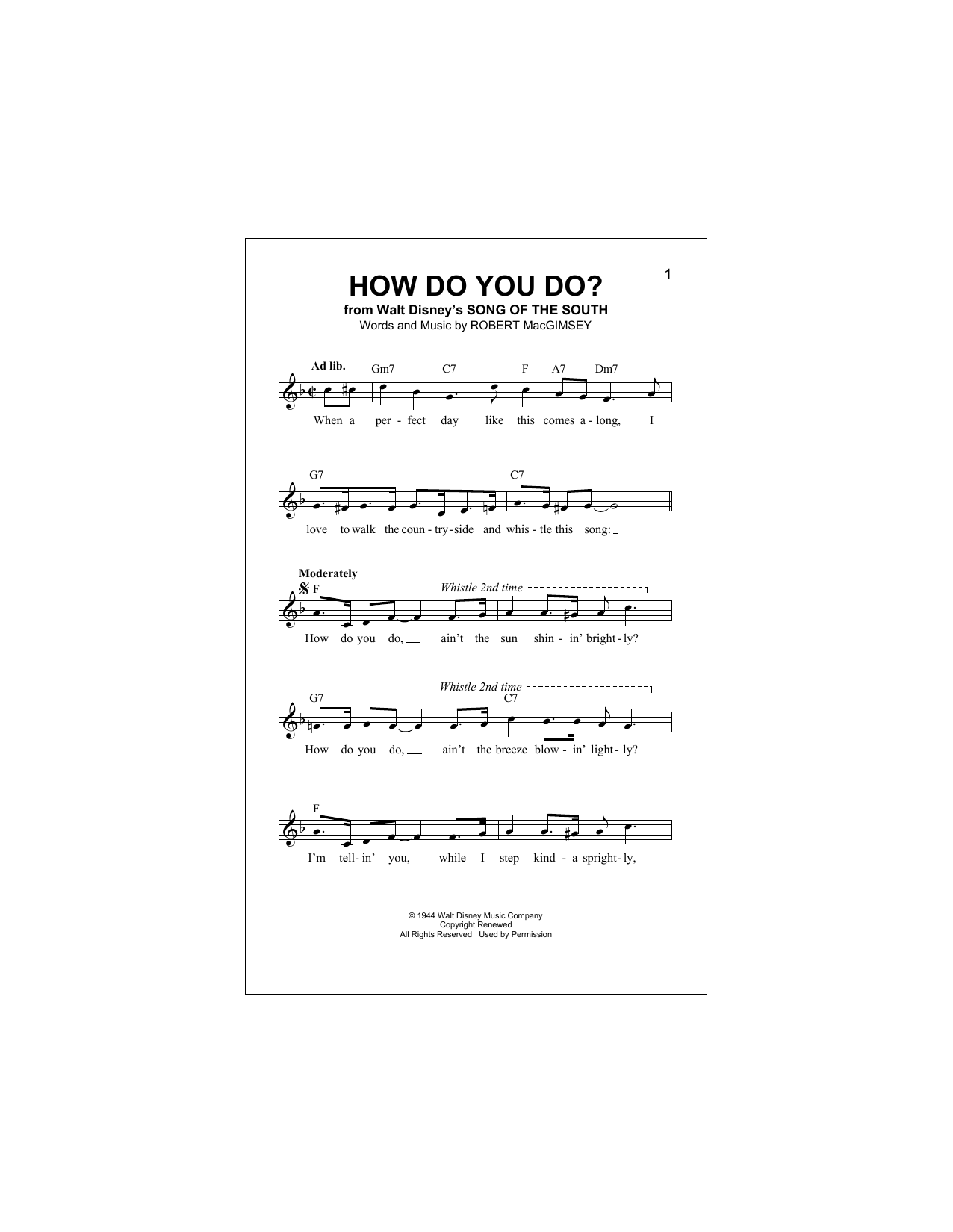 Robert MacGimsey How Do You Do? sheet music notes and chords. Download Printable PDF.