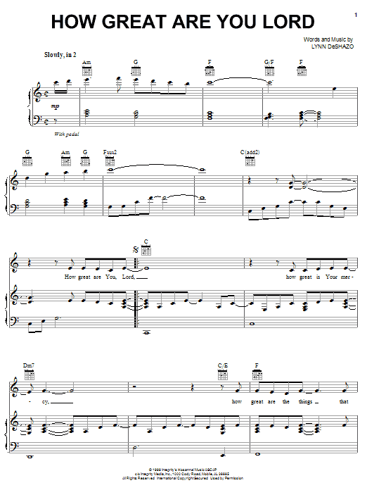 Robin Mark How Great Are You Lord sheet music notes and chords arranged for Piano, Vocal & Guitar Chords (Right-Hand Melody)