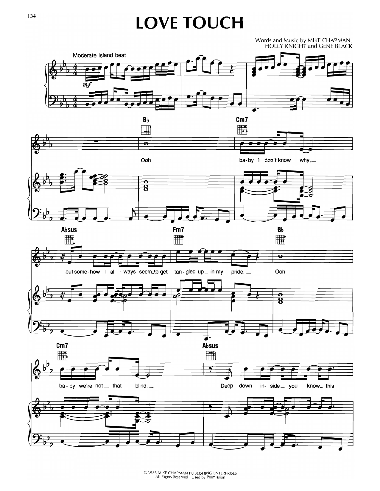 Rod Stewart Love Touch sheet music notes and chords arranged for Piano, Vocal & Guitar Chords (Right-Hand Melody)