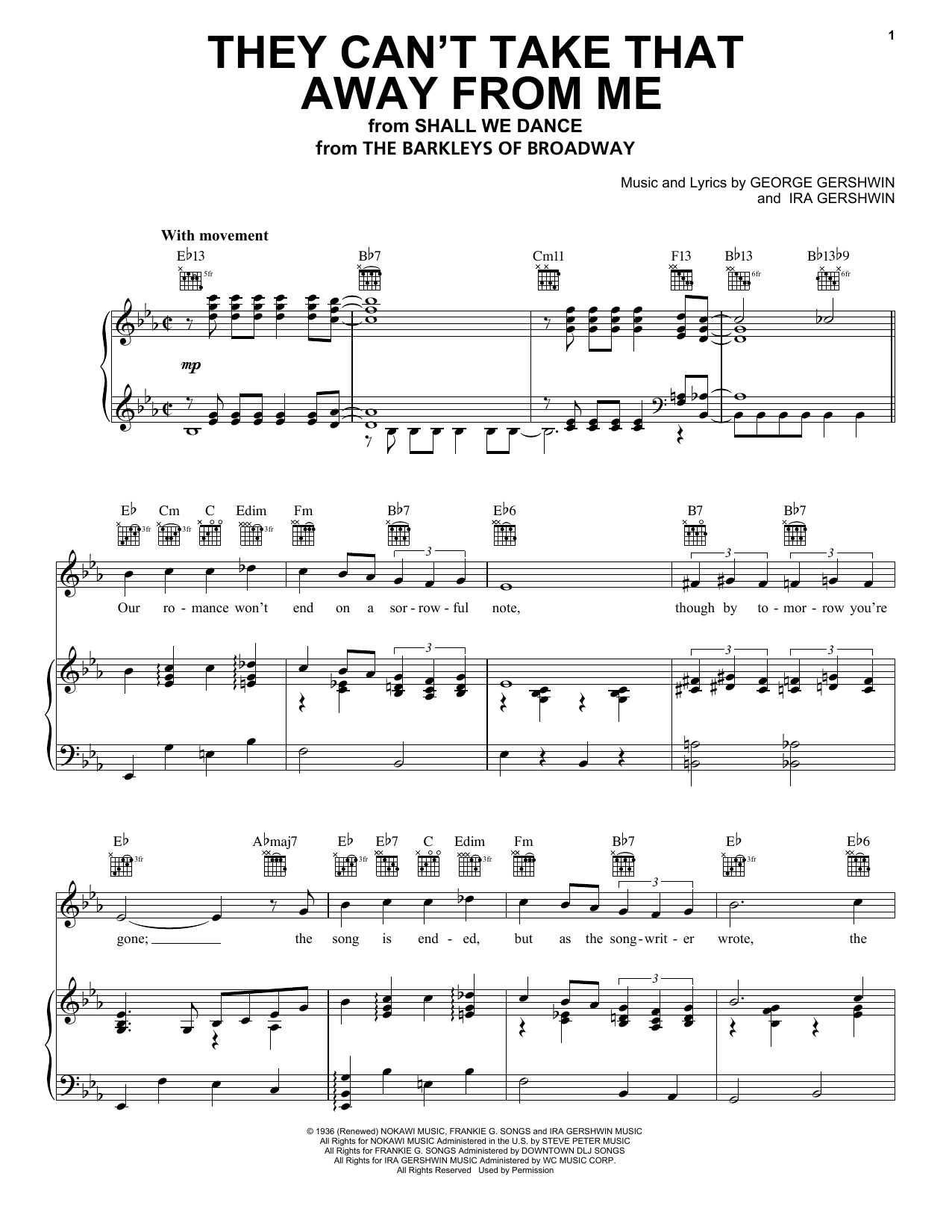 Rod Stewart They Can't Take That Away From Me sheet music notes and chords arranged for Piano, Vocal & Guitar Chords (Right-Hand Melody)