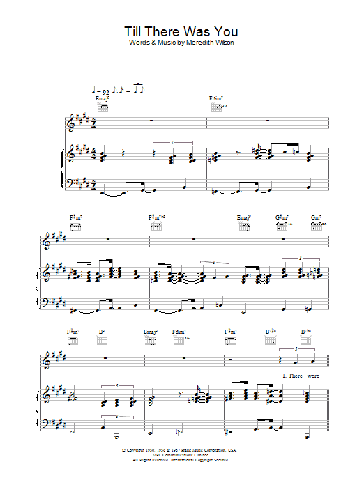 Rod Stewart Till There Was You sheet music notes and chords arranged for Piano, Vocal & Guitar Chords