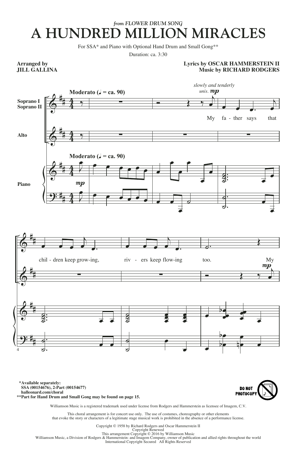 Rodgers & Hammerstein A Hundred Million Miracles (arr. Jill Gallina) sheet music notes and chords arranged for 2-Part Choir