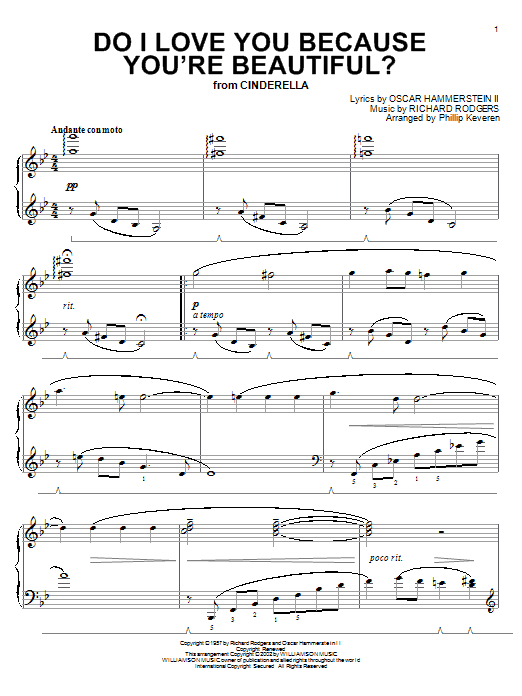 Rodgers & Hammerstein Do I Love You Because You're Beautiful? (arr. Phillip Keveren) sheet music notes and chords arranged for Piano Solo