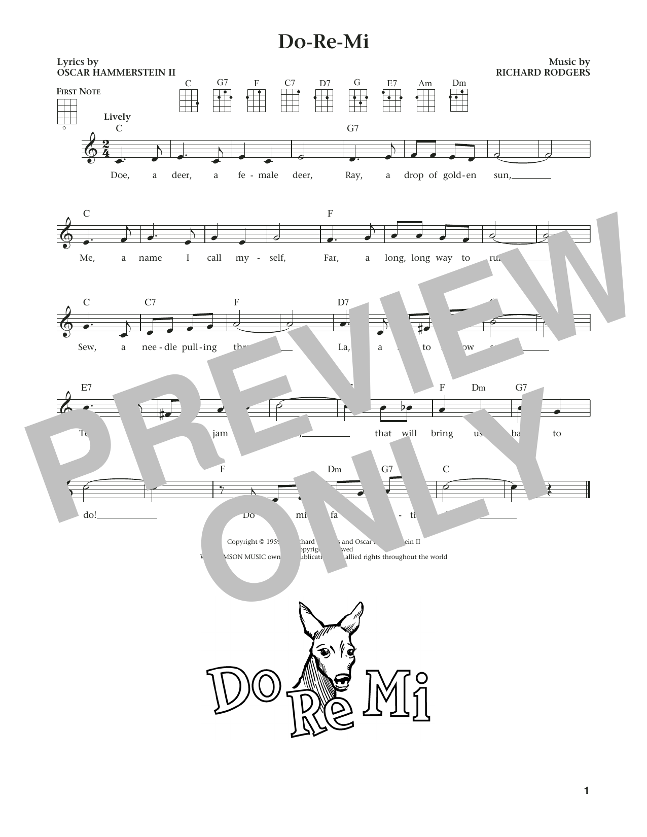 Rodgers & Hammerstein Do-Re-Mi (from The Daily Ukulele) (arr. Liz and Jim Beloff) sheet music notes and chords arranged for Ukulele