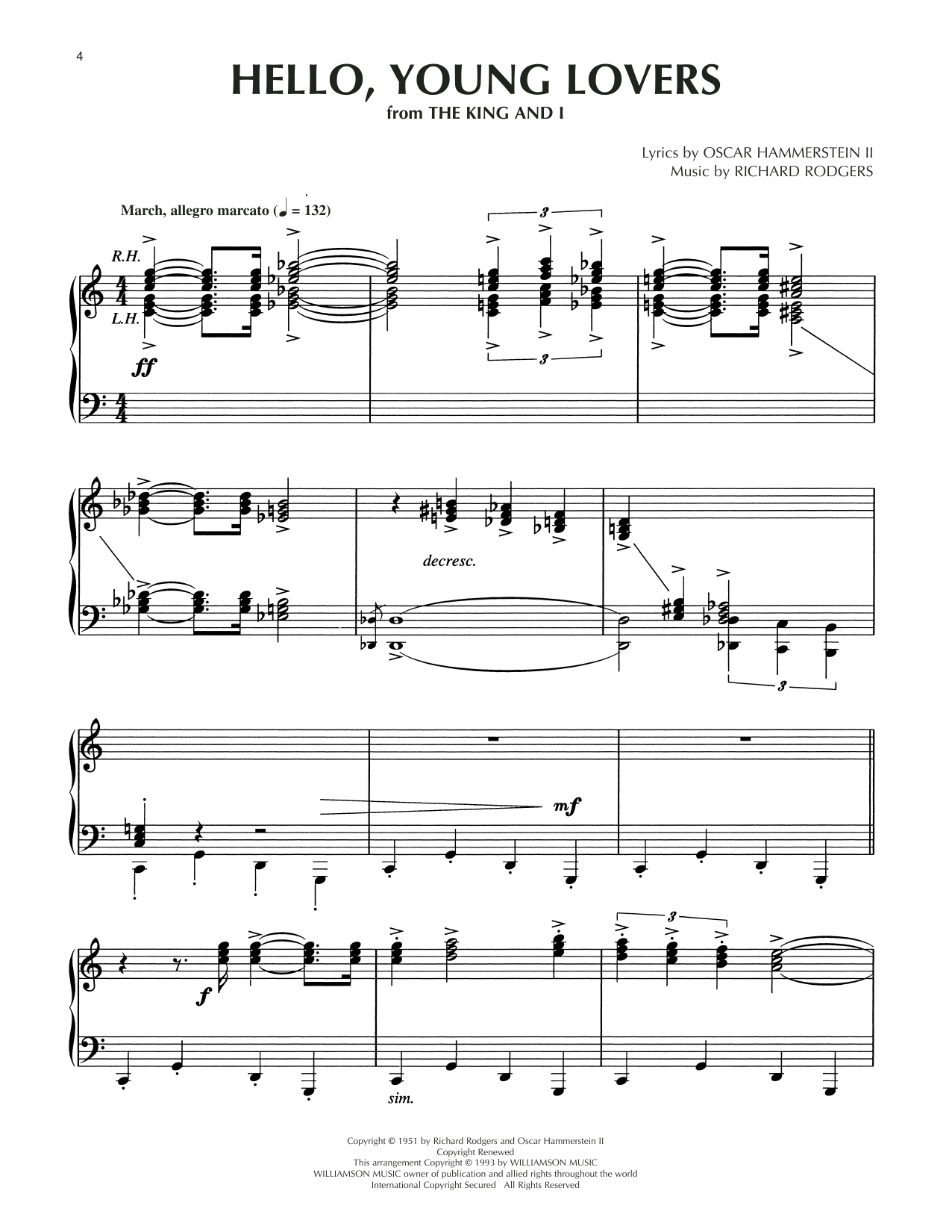 Rodgers & Hammerstein Hello, Young Lovers (from The King And I) (arr. Dick Hyman) sheet music notes and chords arranged for Piano Solo