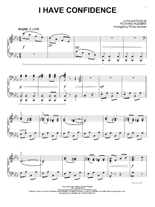 Rodgers & Hammerstein I Have Confidence (from The Sound Of Music) (arr. Phillip Keveren) sheet music notes and chords arranged for Piano Solo