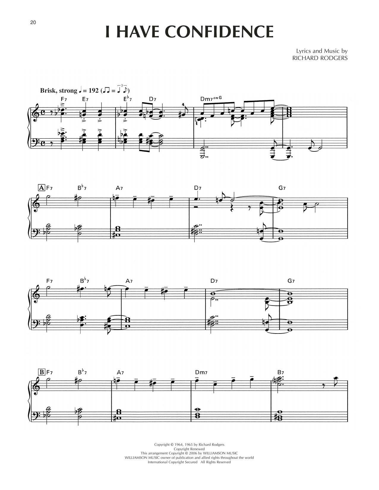 Rodgers & Hammerstein I Have Confidence [Jazz version] (from The Sound Of Music) sheet music notes and chords arranged for Piano Solo