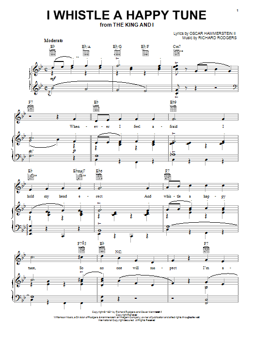 Rodgers & Hammerstein I Whistle A Happy Tune sheet music notes and chords arranged for Violin Solo