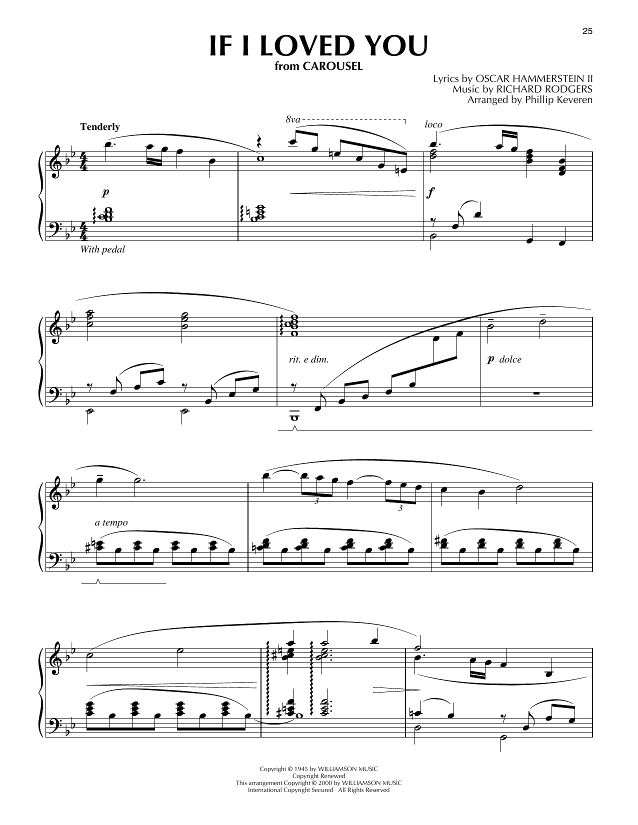Rodgers & Hammerstein If I Loved You (from Carousel) (arr. Phillip Keveren) sheet music notes and chords arranged for Piano Solo