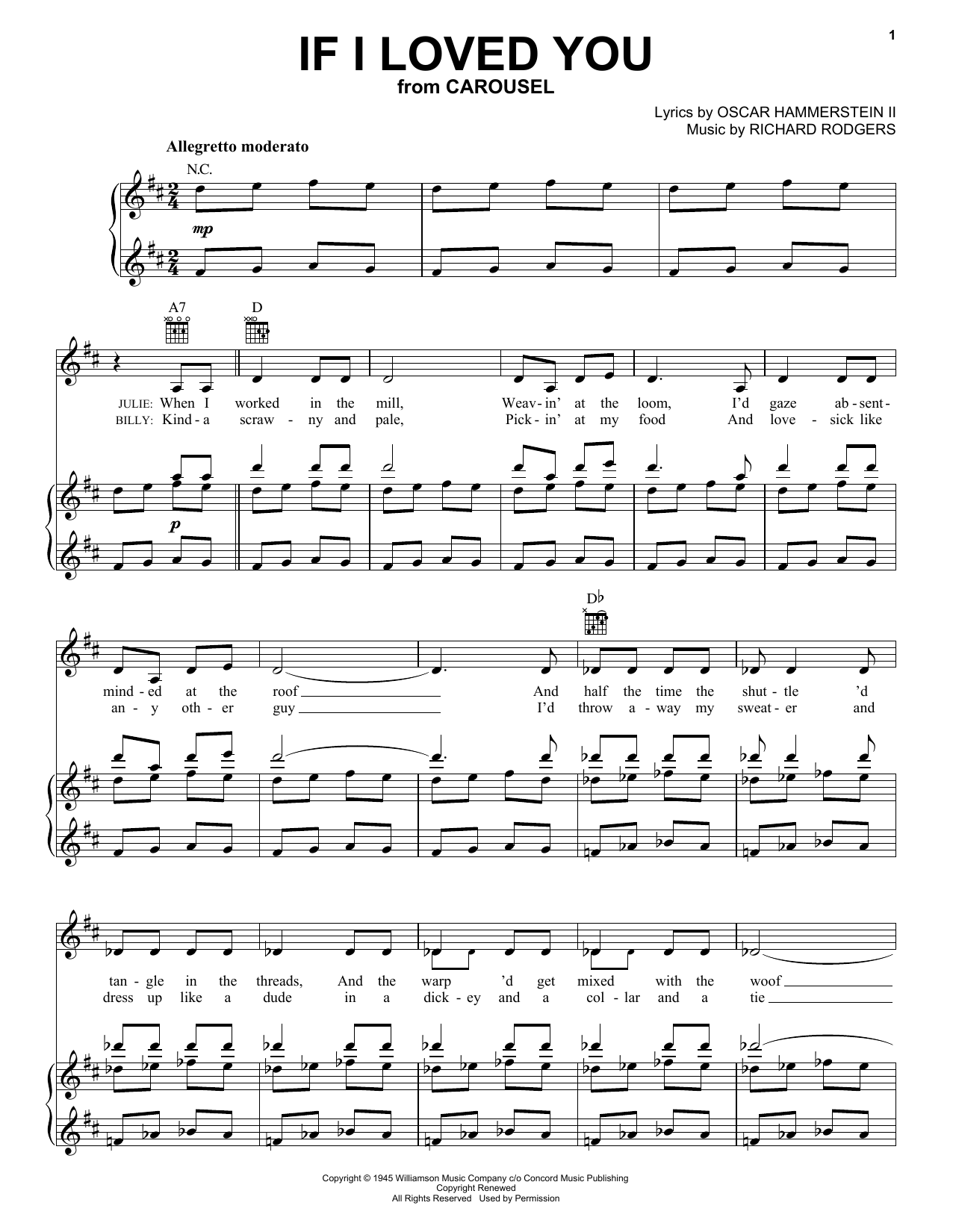 Rodgers & Hammerstein If I Loved You sheet music notes and chords arranged for Viola Solo